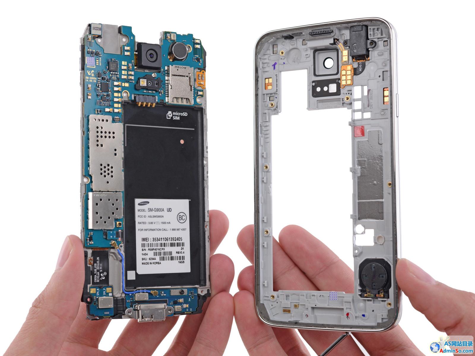 拆装容易做工不错 三星Galaxy S5拆解 