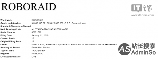 新Win10游戏要来？微软注册游戏类商标Roboraid