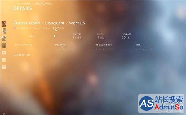 《战地1》Alpha测试截图泄露：UI界面抛弃网页形式